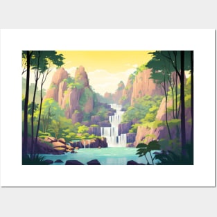 Scenery Panoramic Waterfall Landscape Nature Posters and Art